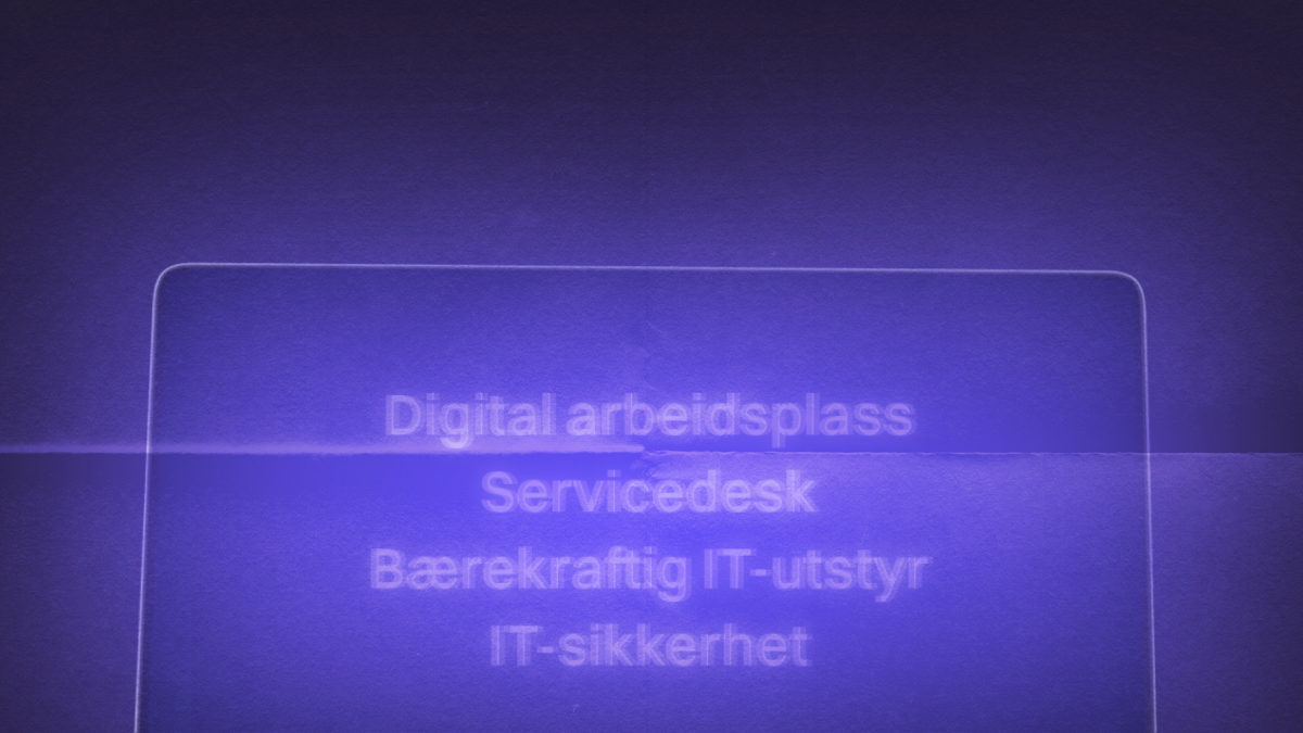 En dataskjerm som viser alle tjenestene Technet leverer