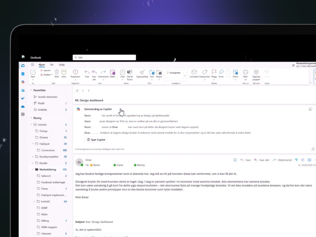 En Copilot-funksjon i Outlook