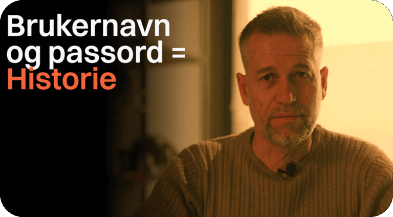 Person som forklarer hvordan man slipper brukernavn og passord